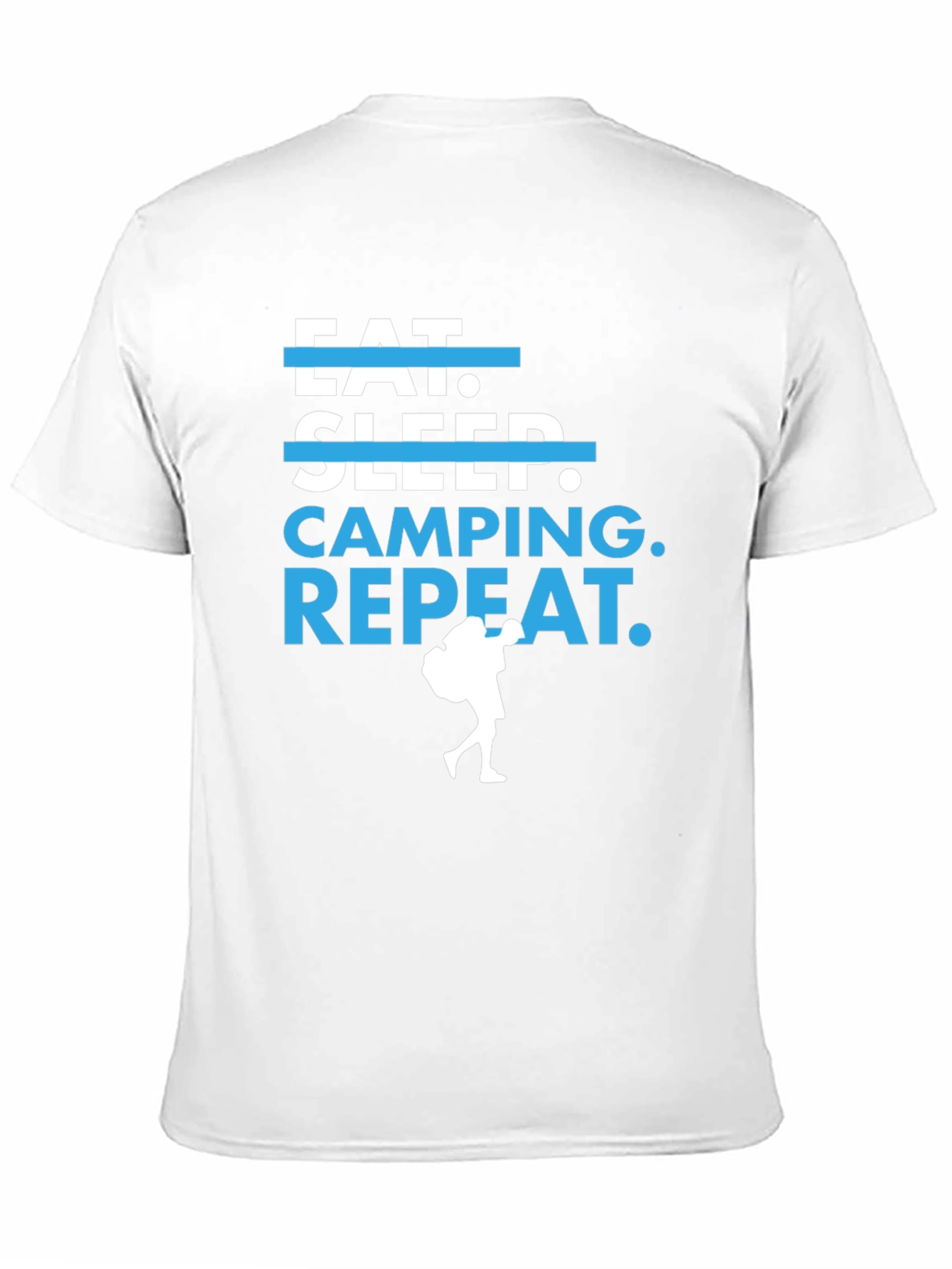 Eat Sleep Camping Repeat Black Graphic Tee