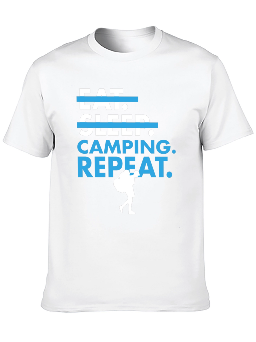 Eat Sleep Camping Repeat Black Graphic Tee