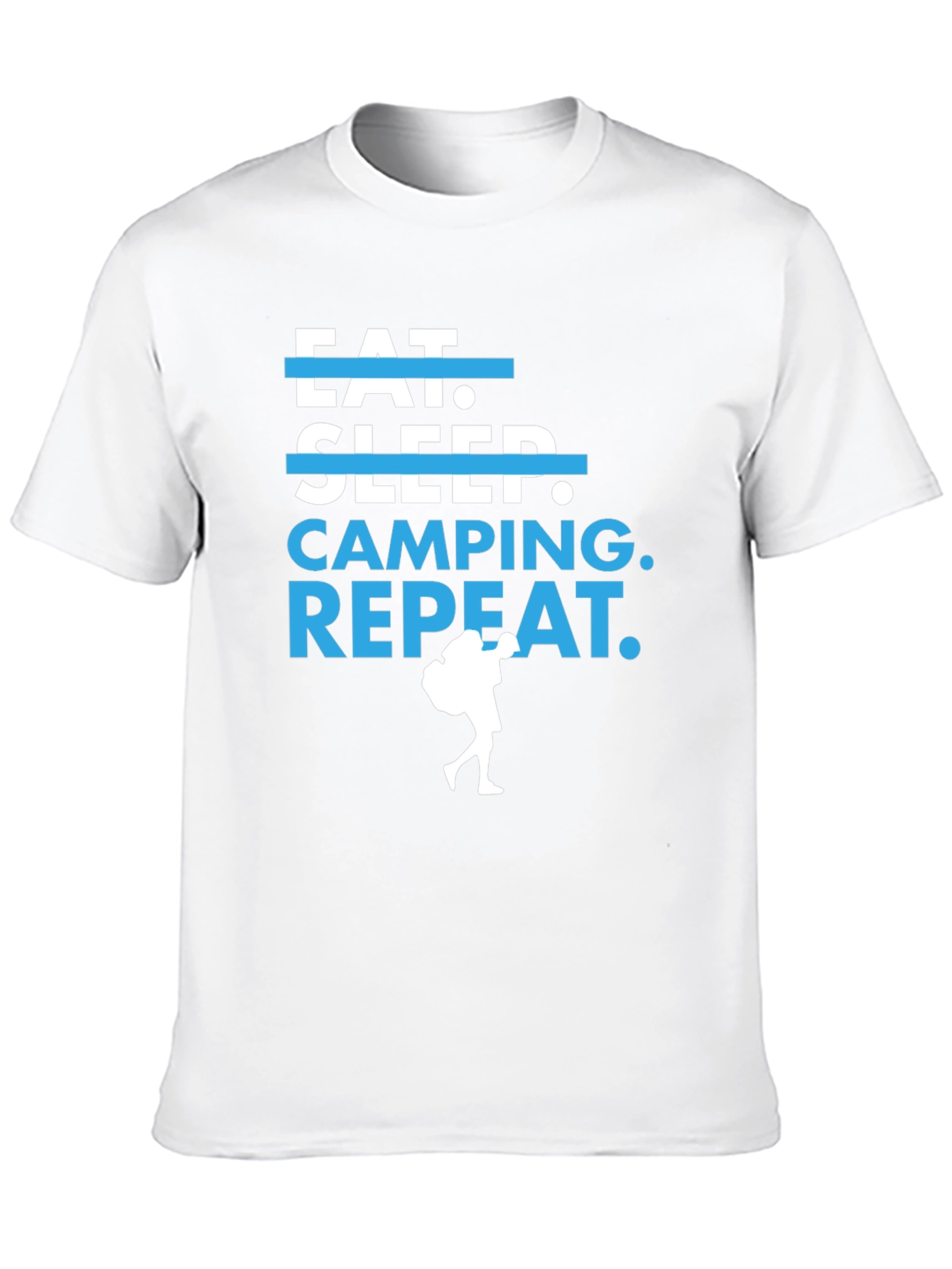 Eat Sleep Camping Repeat Black Graphic Tee