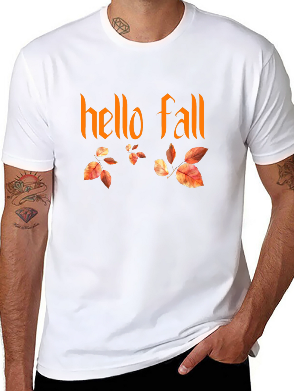 Hello Fall Graphic T-Shirt - Autumn Season Tee