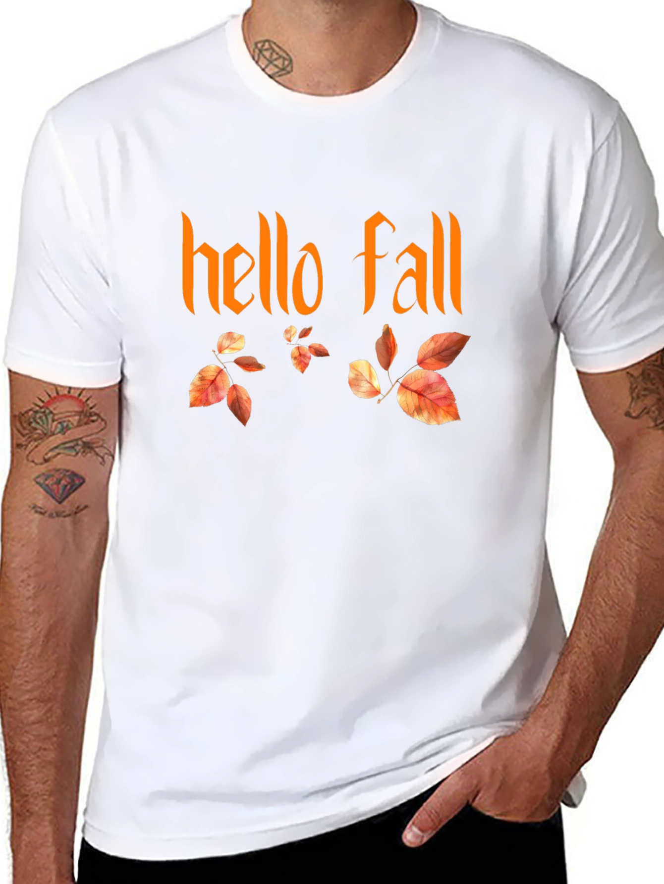 Hello Fall Graphic T-Shirt - Autumn Season Tee