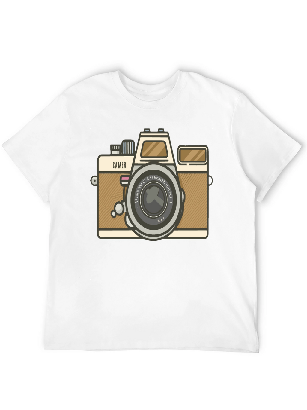 Retro Camera Graphic Tee - Black Cotton T-Shirt