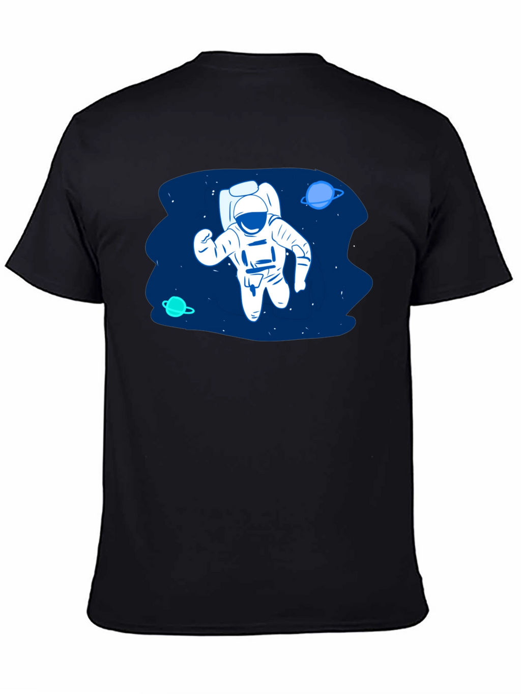 Astronaut in Space Black T-Shirt