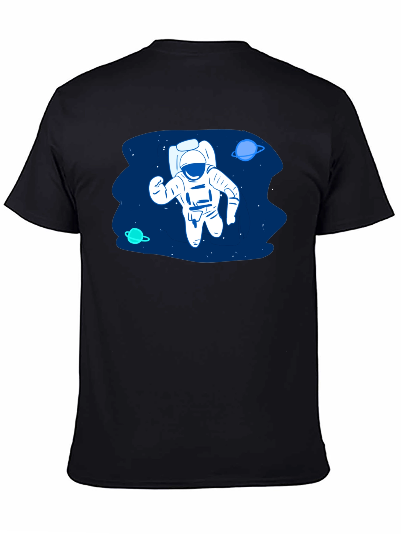Astronaut in Space Black T-Shirt