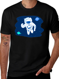 Astronaut in Space Black T-Shirt