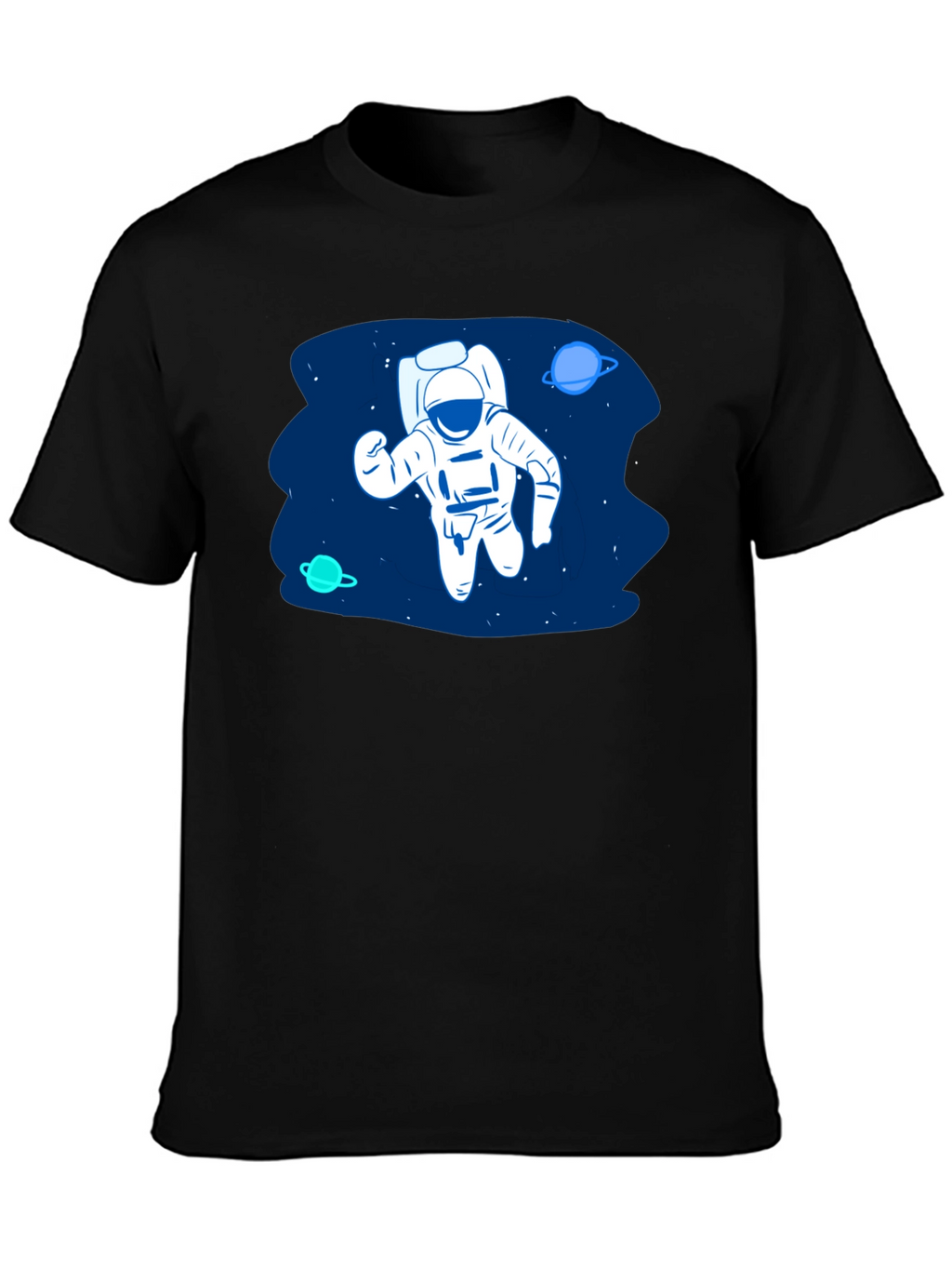 Astronaut in Space Black T-Shirt