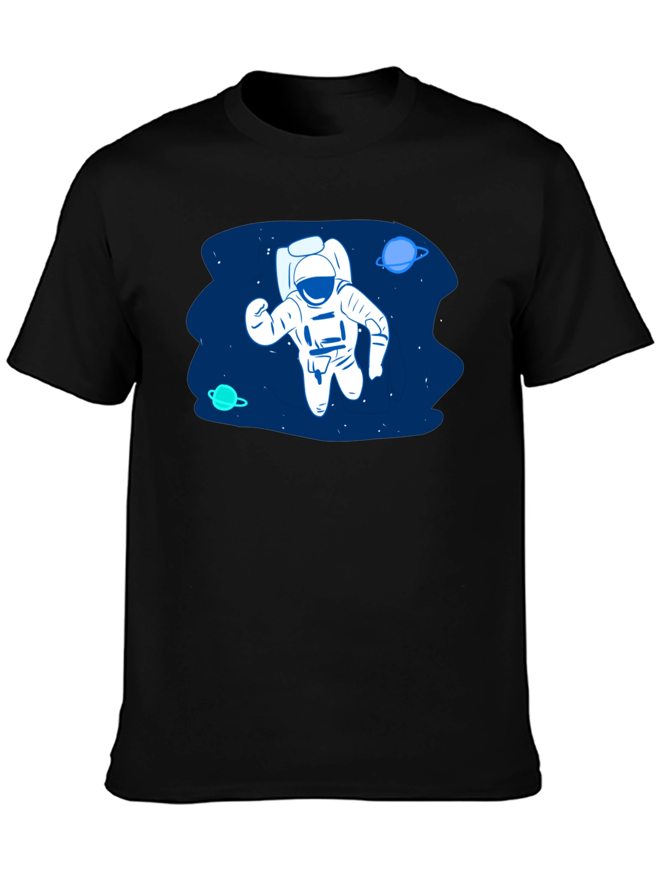 Astronaut in Space Black T-Shirt