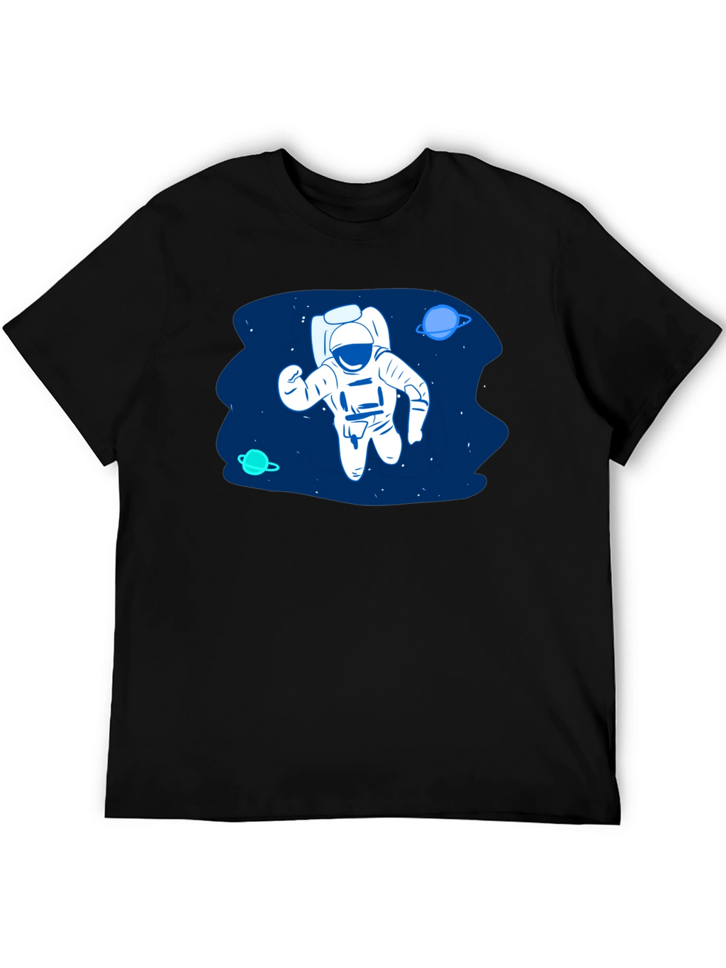Astronaut in Space Black T-Shirt
