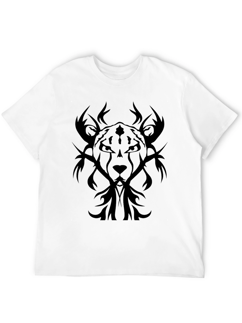 Black Tribal Lion Graphic Tee