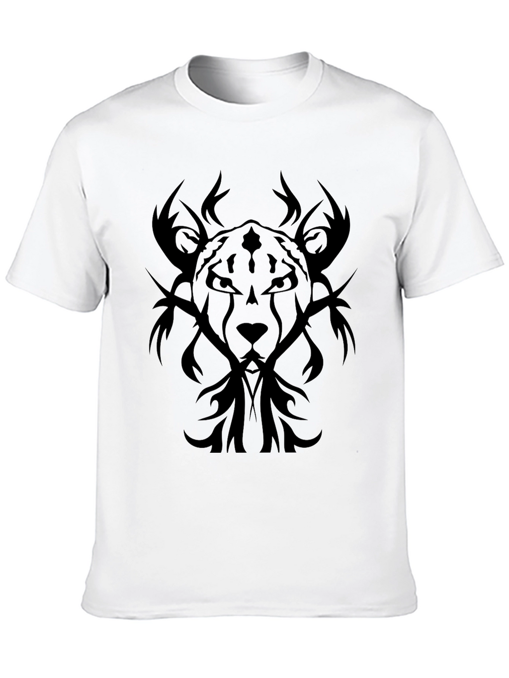 Black Tribal Lion Graphic Tee