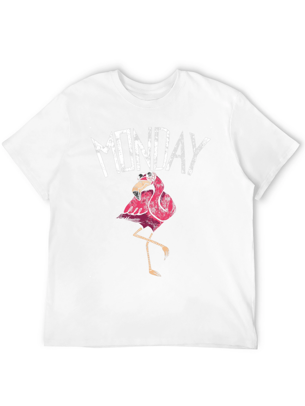 Funny Monday Flamingo Graphic T-Shirt - Black