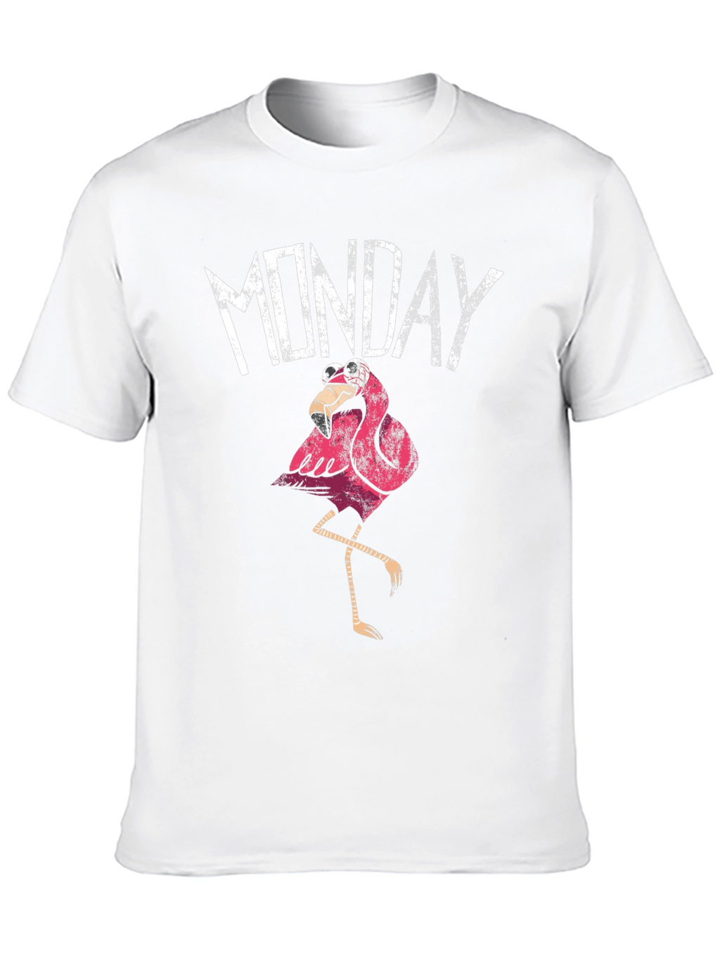 Funny Monday Flamingo Graphic T-Shirt - Black