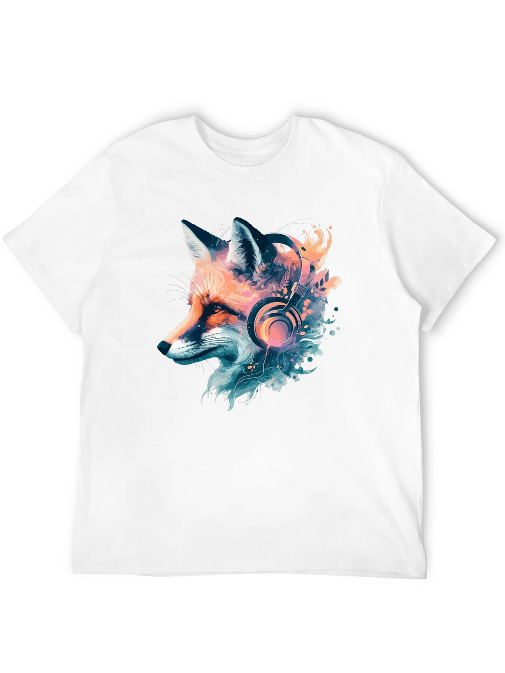 Fox with Headphones Graphic T-Shirt