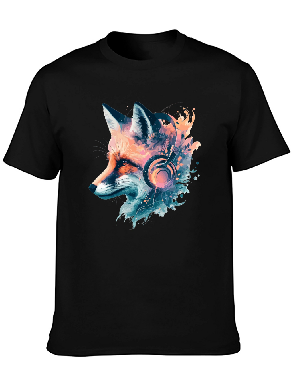 Fox with Headphones Graphic T-Shirt