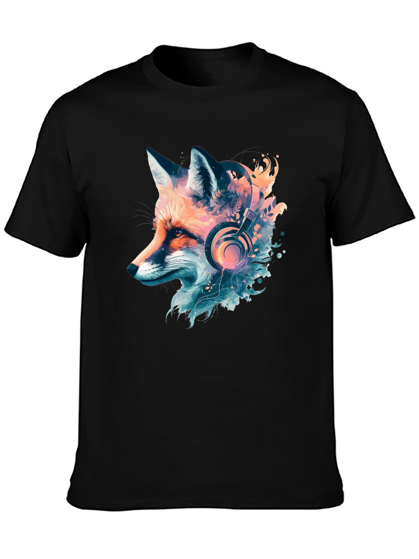 Fox with Headphones Graphic T-Shirt