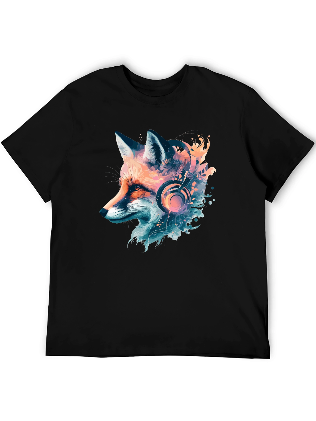 Fox with Headphones Graphic T-Shirt