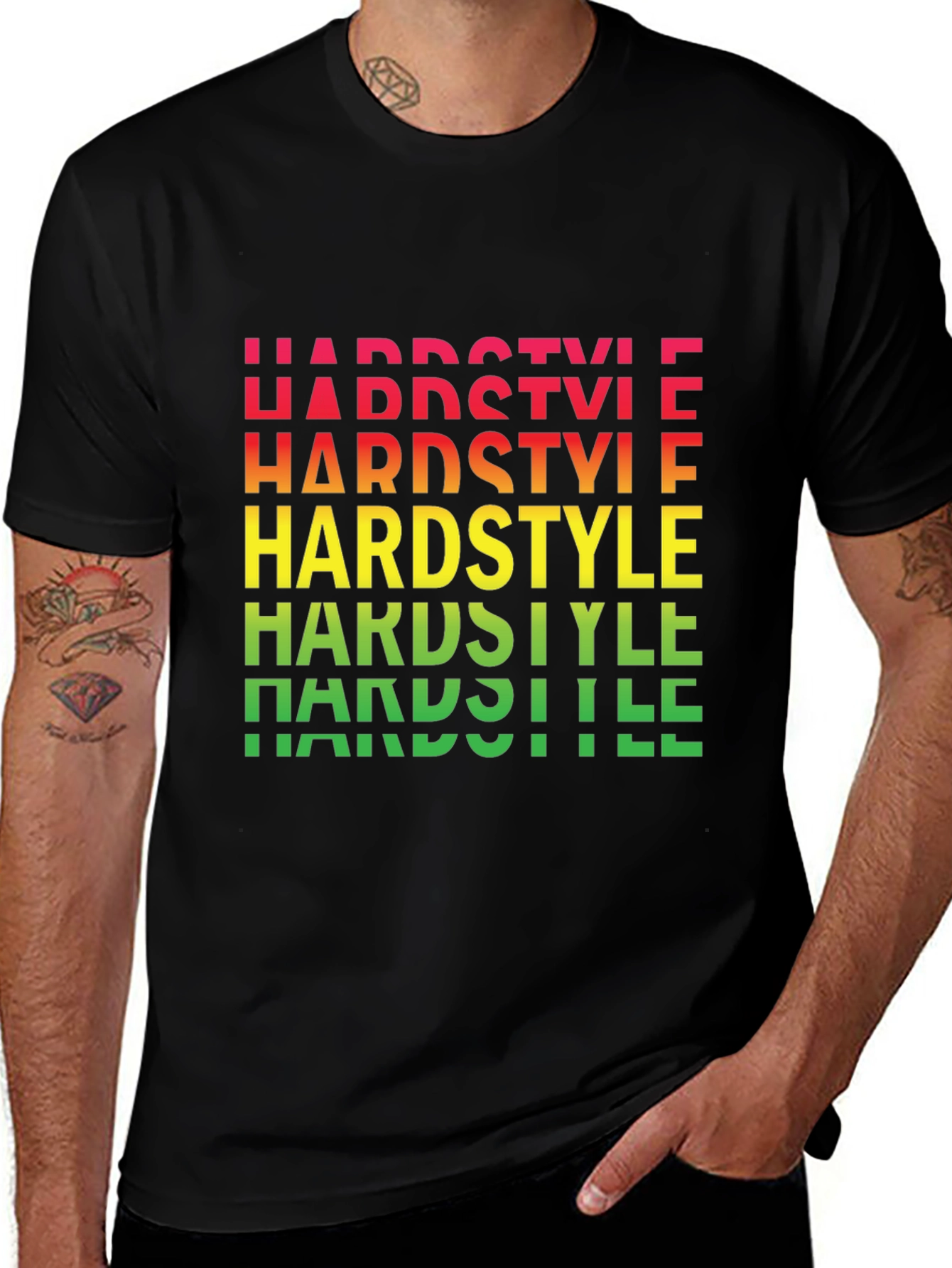 Hardstyle Graphic Print Black T-Shirt