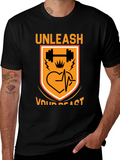 Unleash Your Beast Graphic Tee - Fitness Motivation