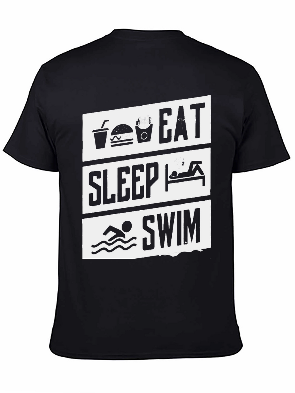 Eat Sleep Swim Black Graphic Tee
