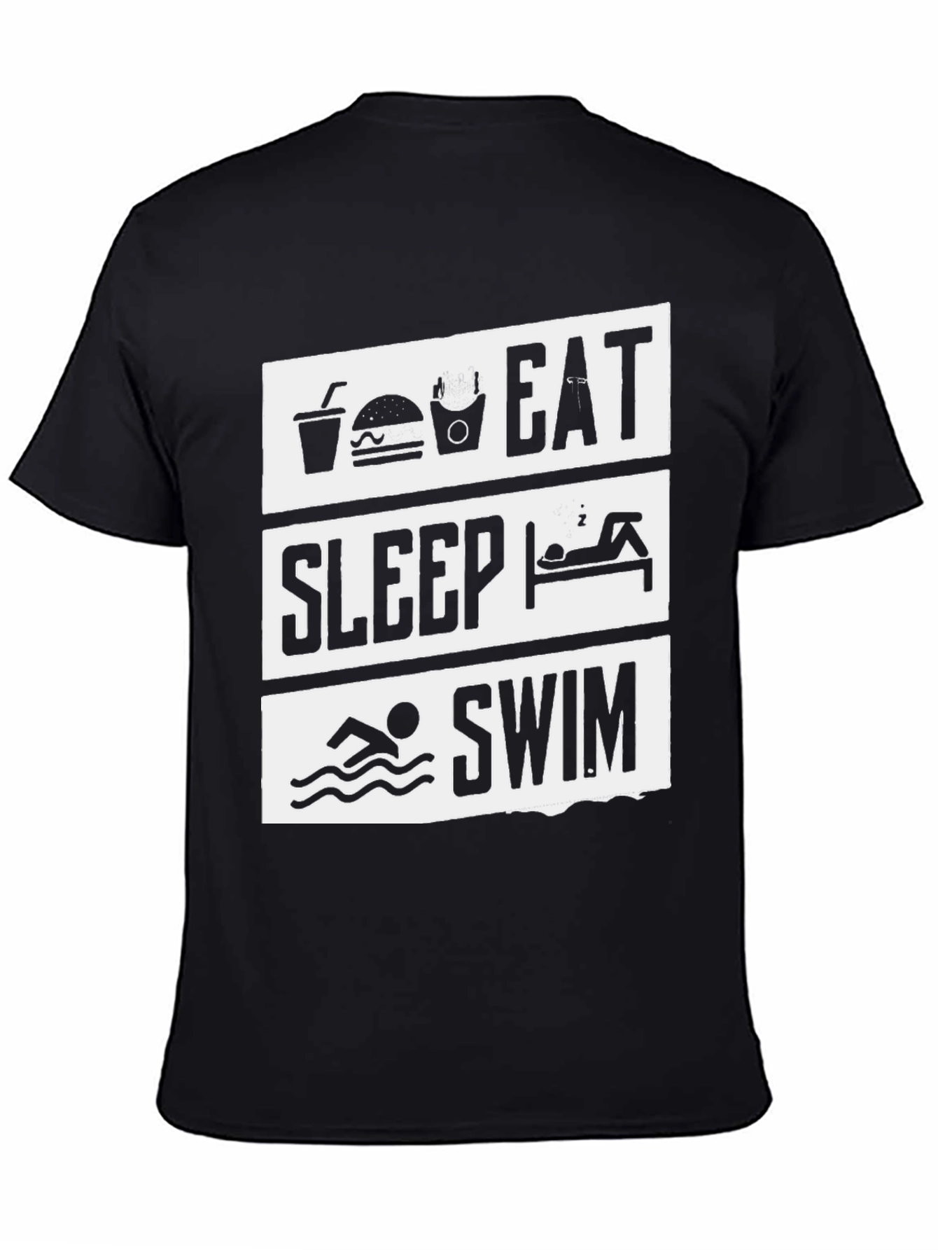 Eat Sleep Swim Black Graphic Tee
