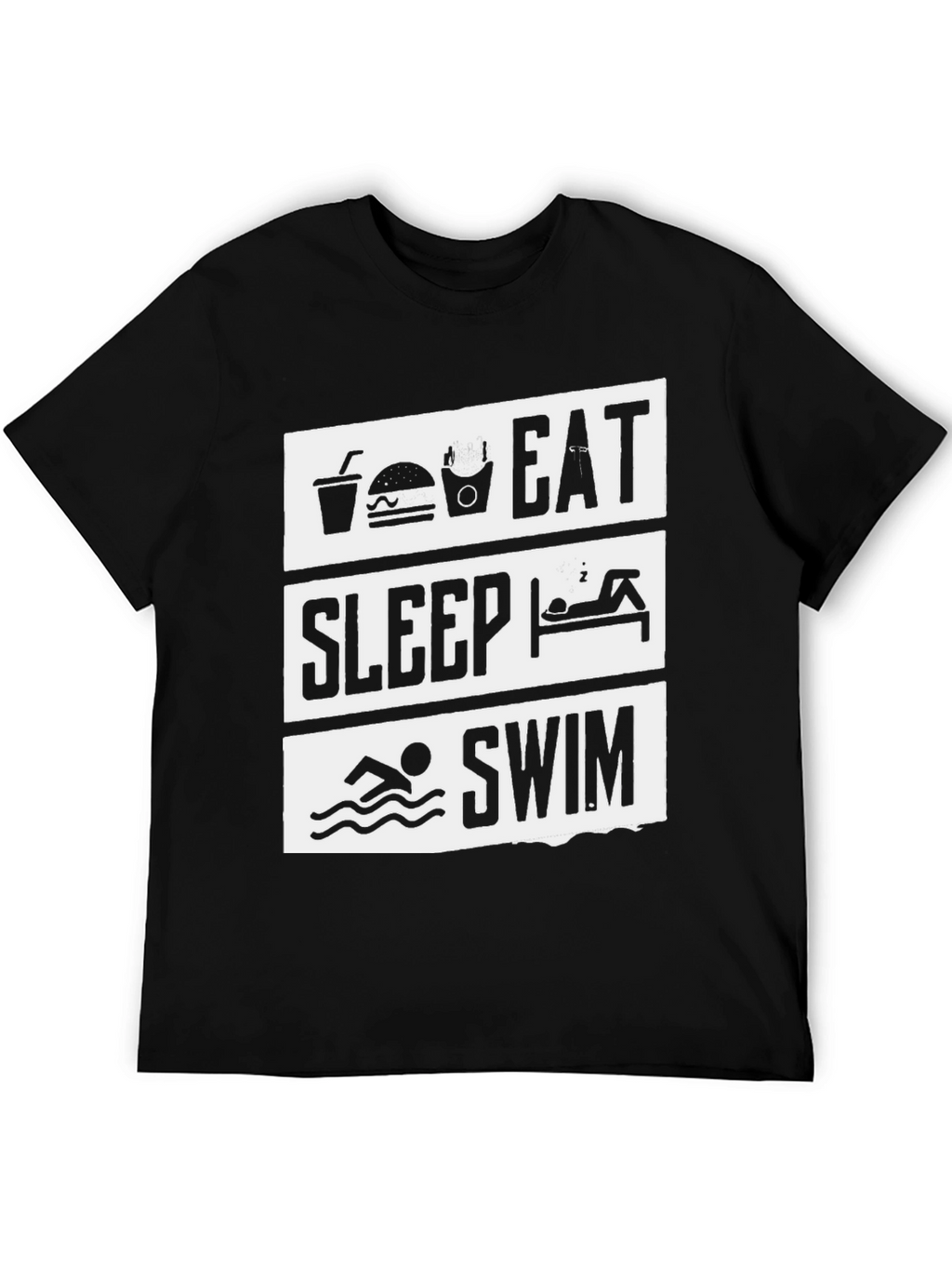 Eat Sleep Swim Black Graphic Tee