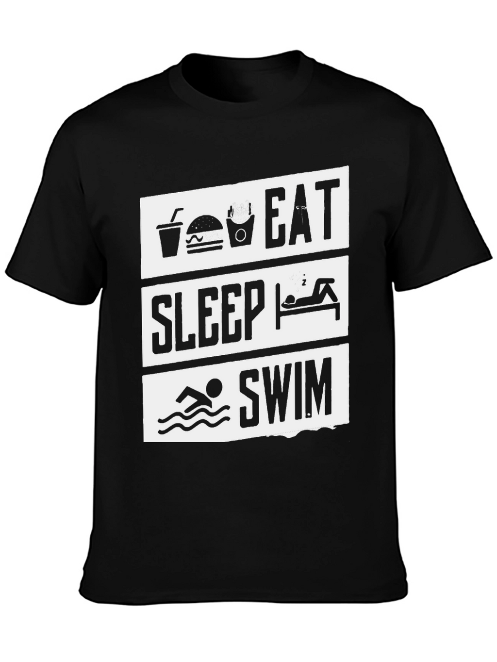 Eat Sleep Swim Black Graphic Tee