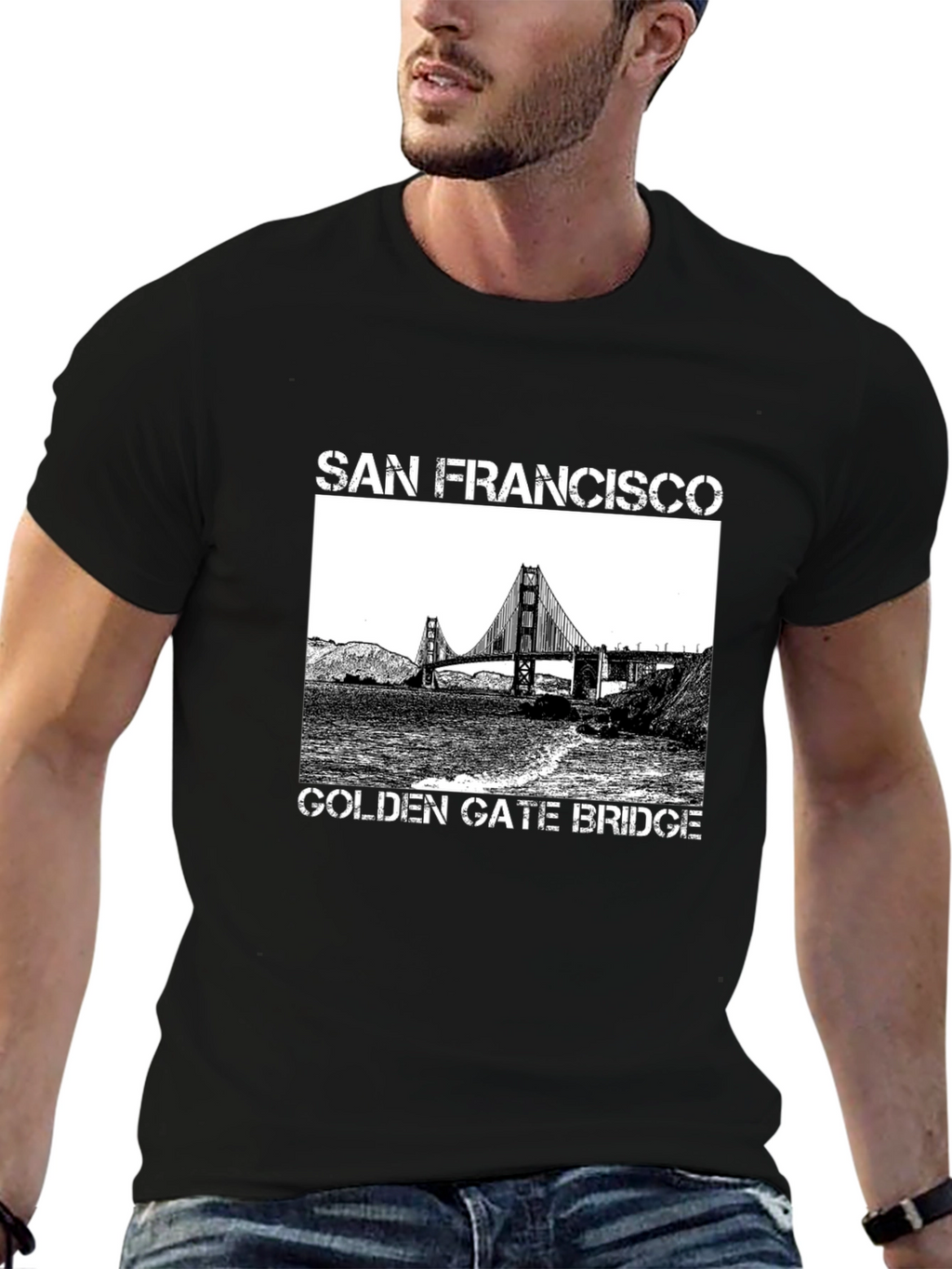San Francisco Golden Gate Bridge Graphic Tee - Black