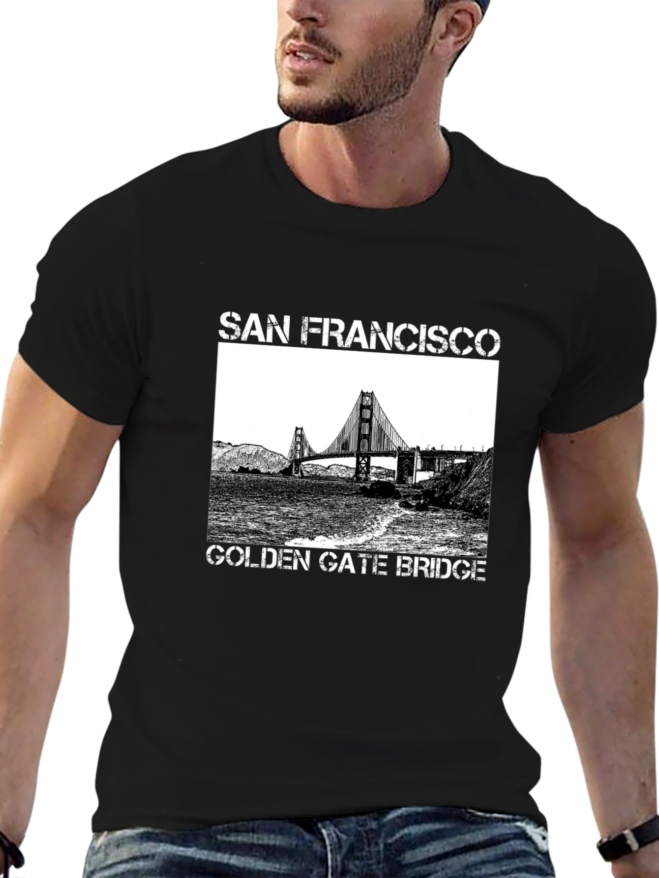 San Francisco Golden Gate Bridge Graphic Tee - Black