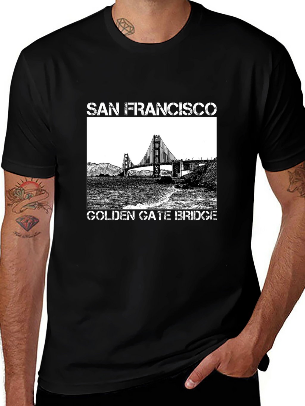 San Francisco Golden Gate Bridge Graphic Tee - Black
