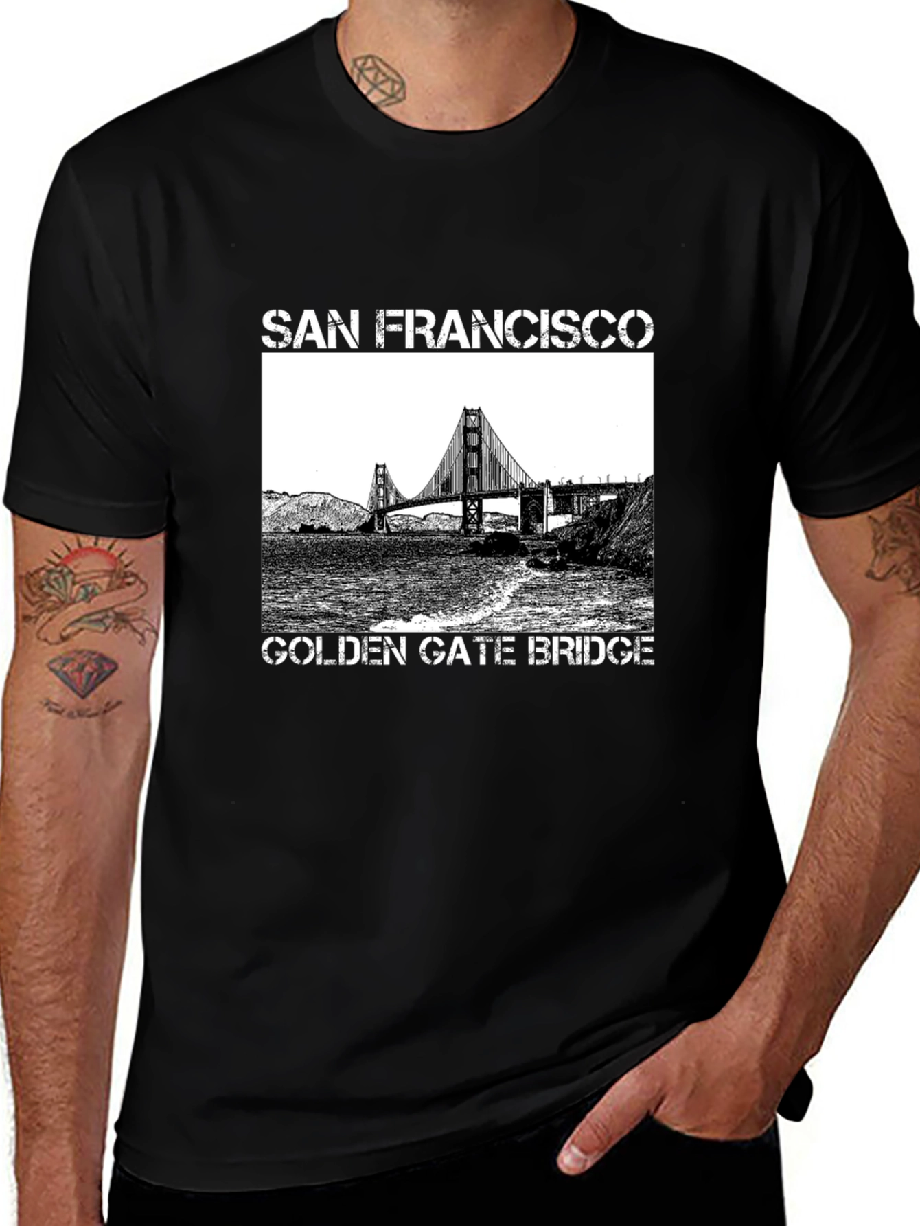 San Francisco Golden Gate Bridge Graphic Tee - Black