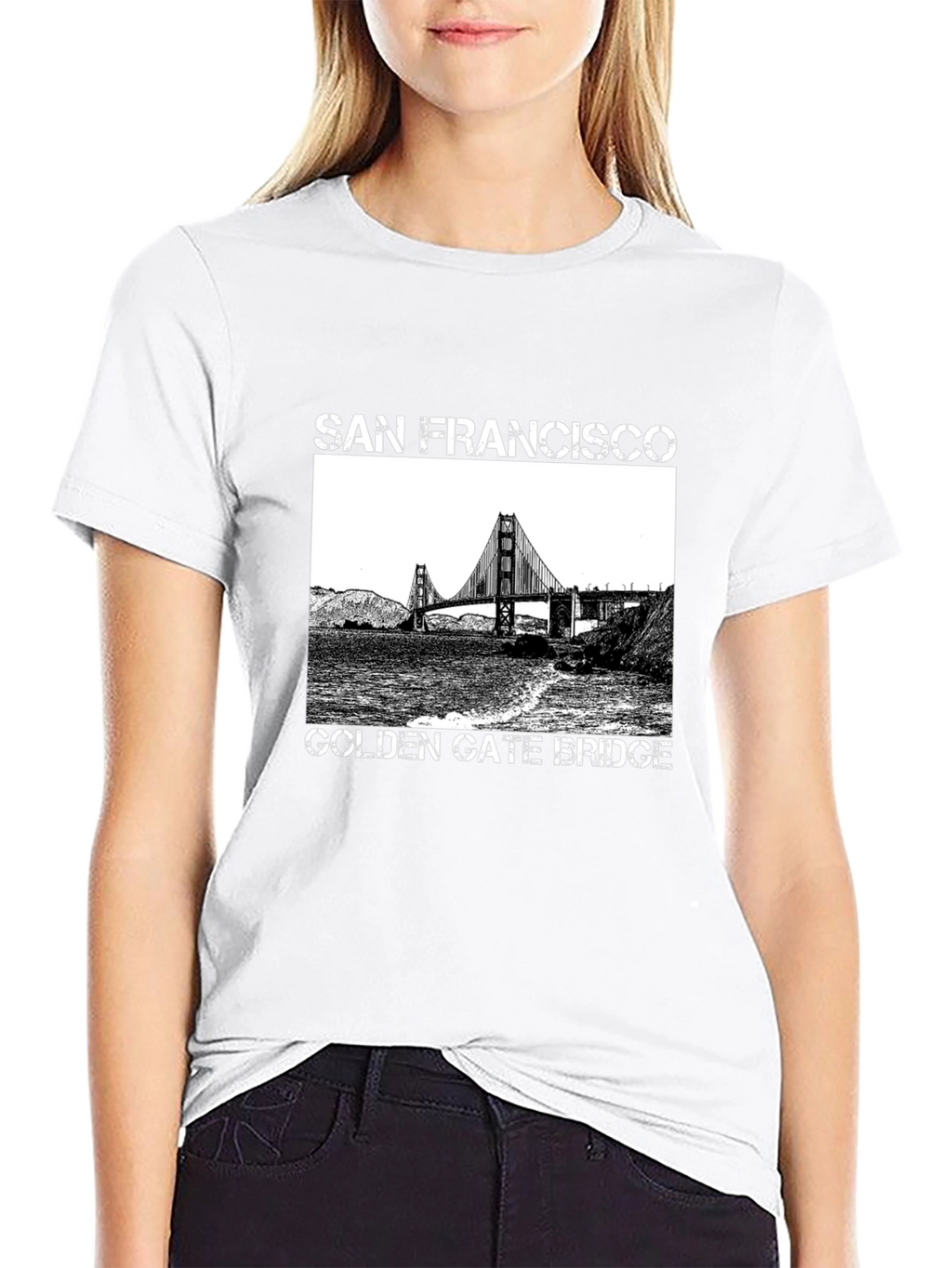 San Francisco Golden Gate Bridge Graphic Tee - Black