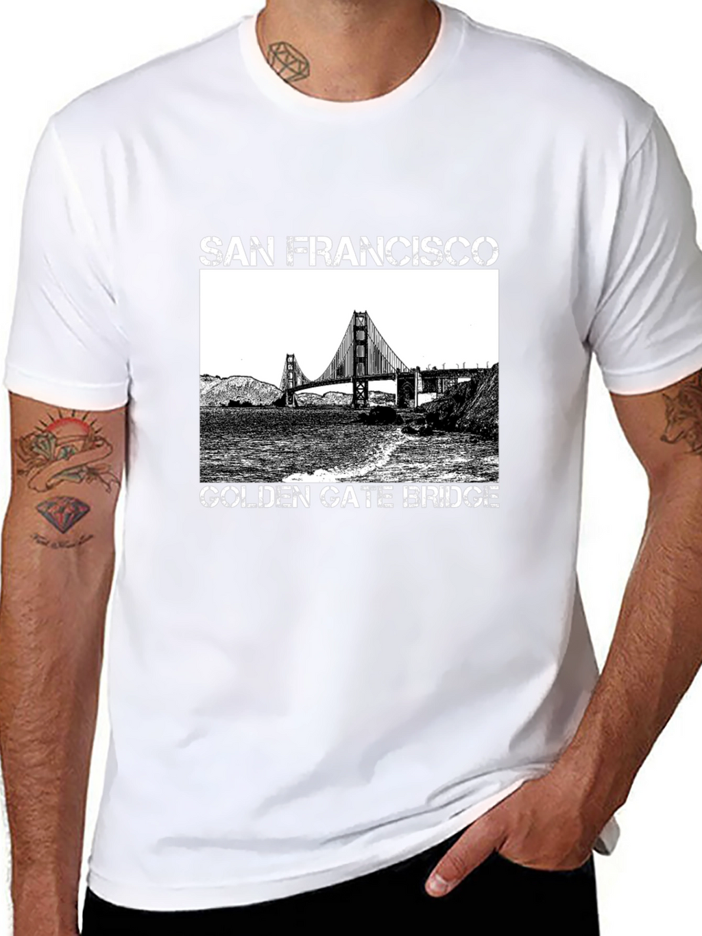 San Francisco Golden Gate Bridge Graphic Tee - Black