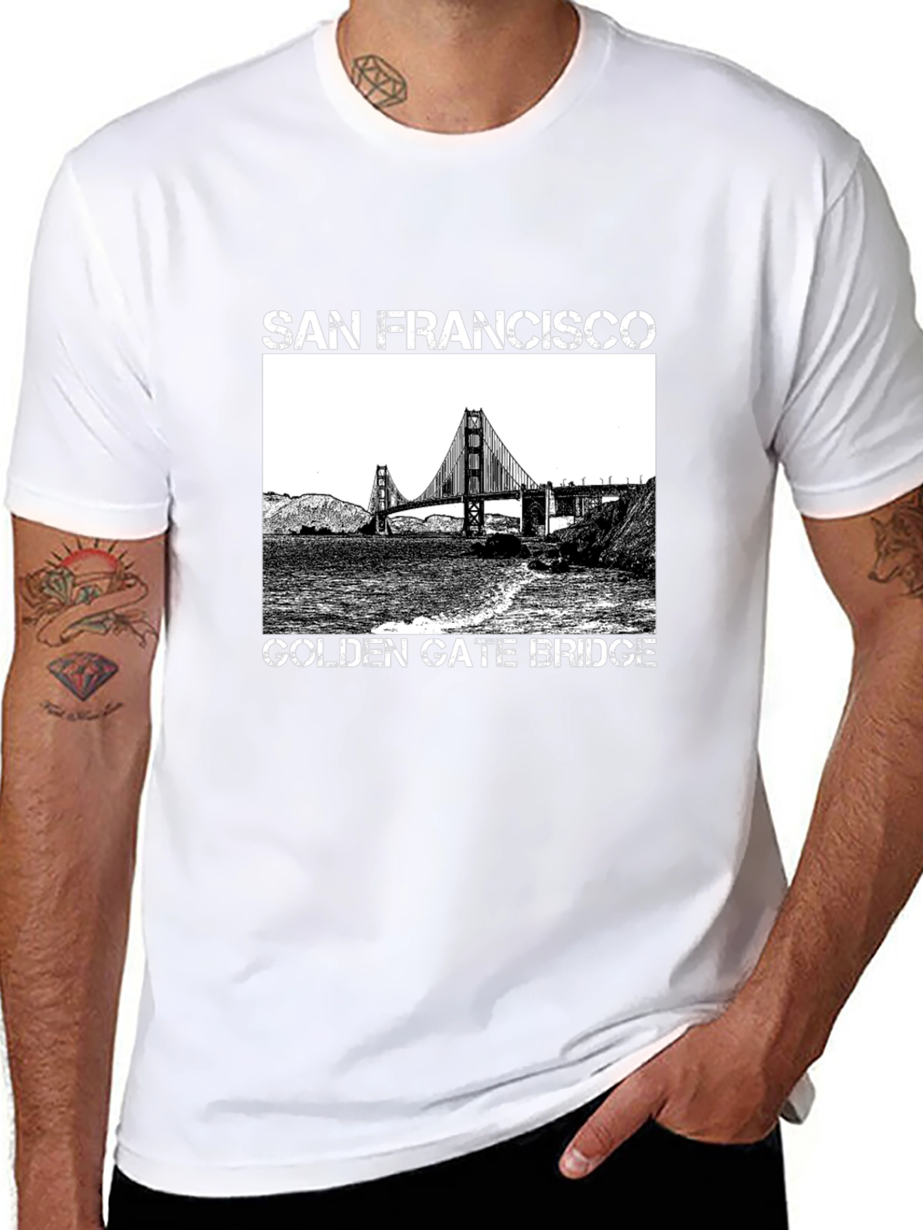 San Francisco Golden Gate Bridge Graphic Tee - Black