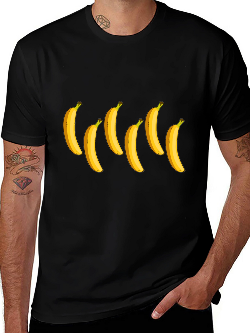 Banana Graphic Tee - Black Cotton T-Shirt