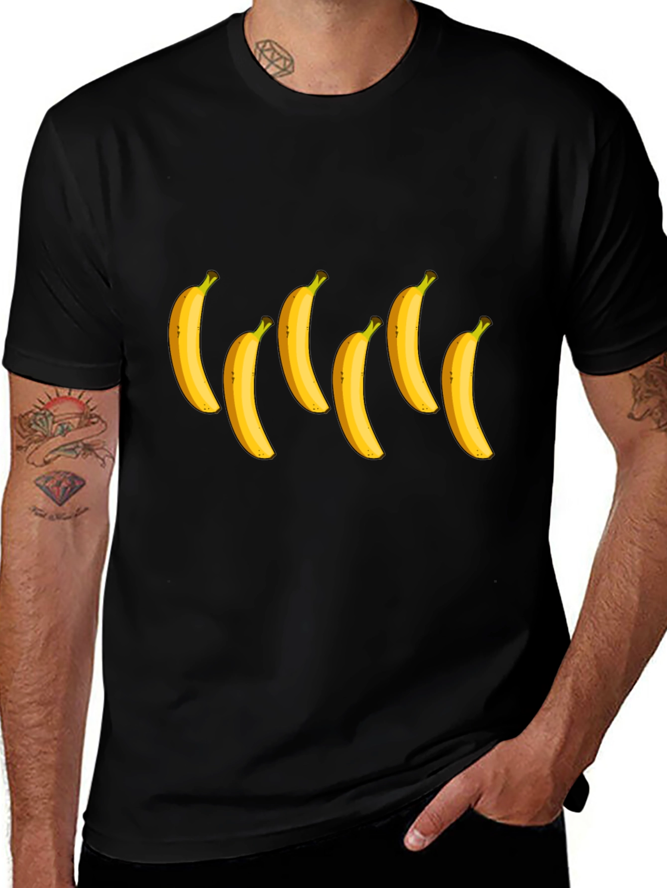 Banana Graphic Tee - Black Cotton T-Shirt