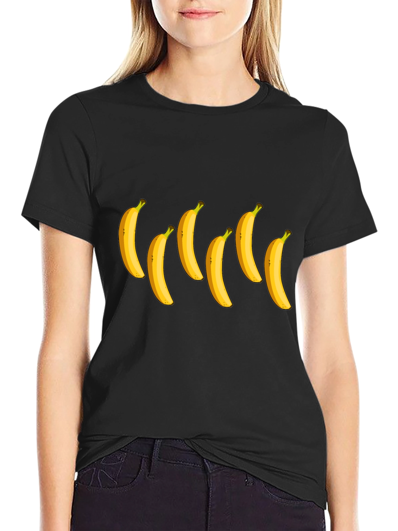 Banana Graphic Tee - Black Cotton T-Shirt