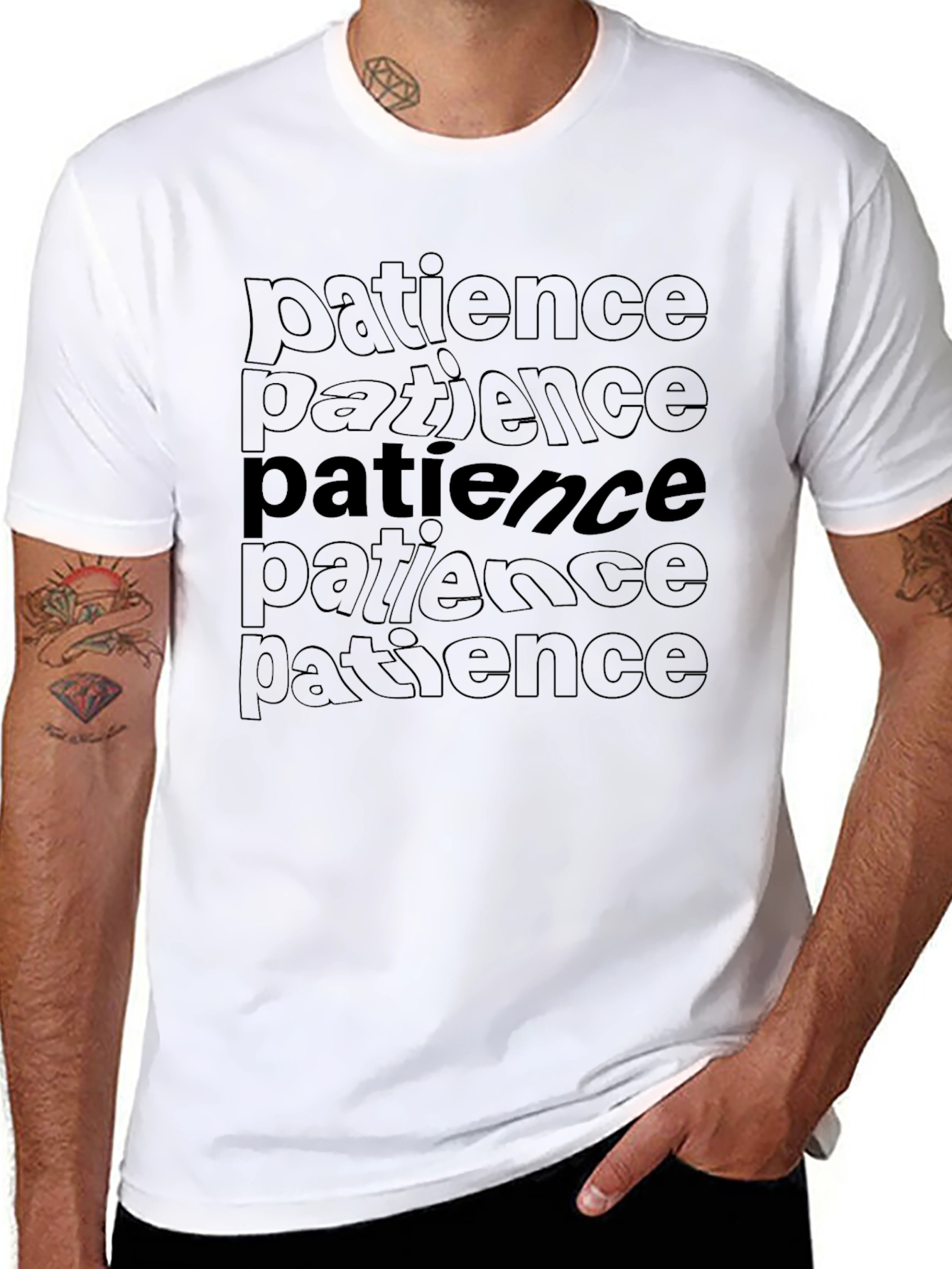 Patience T-Shirt - Black Graphic Tee