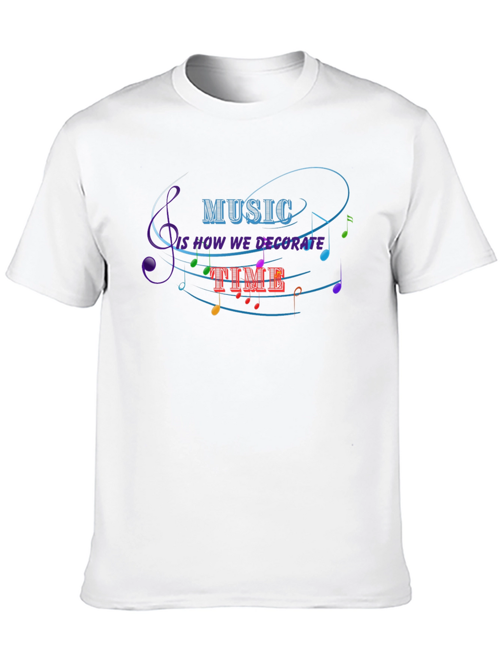 Music Decorate Time Black Graphic Tee