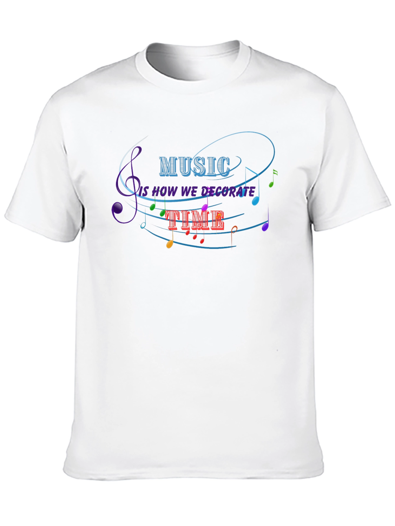 Music Decorate Time Black Graphic Tee