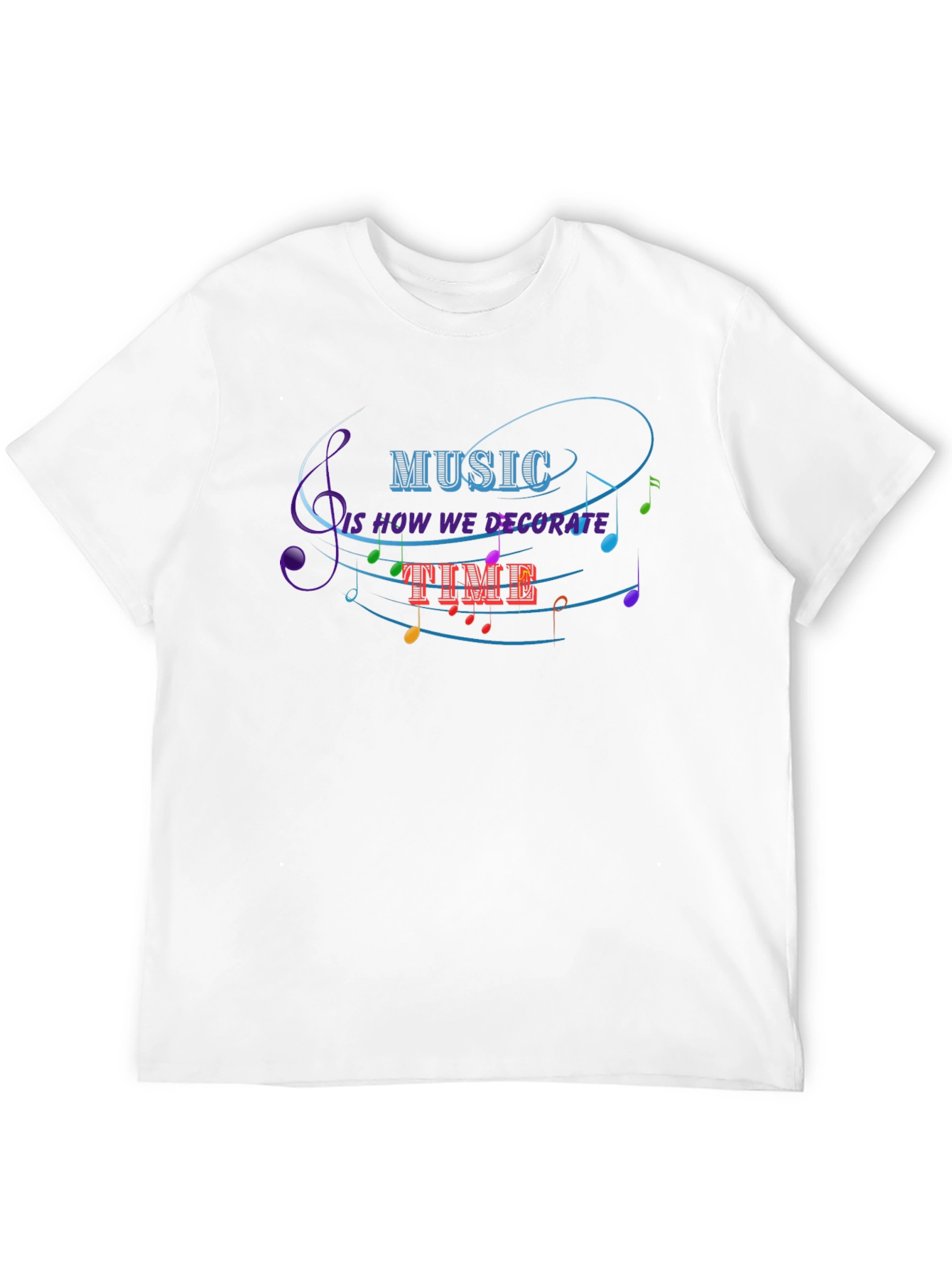 Music Decorate Time Black Graphic Tee