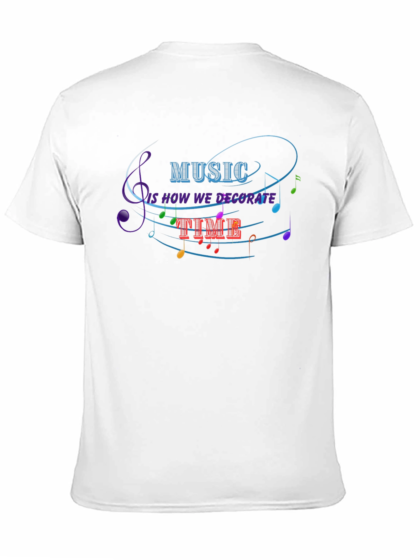 Music Decorate Time Black Graphic Tee