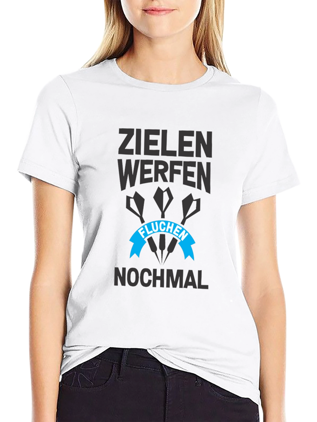 Darts T-Shirt - Zielen Werfen Fluchen