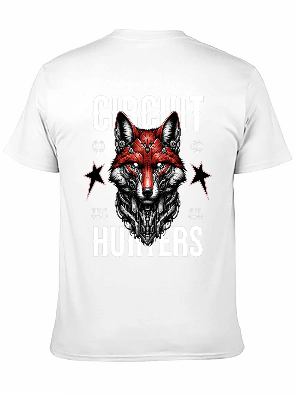 Circuit Hunters Graphic Tee - Cyberpunk Fox T-Shirt
