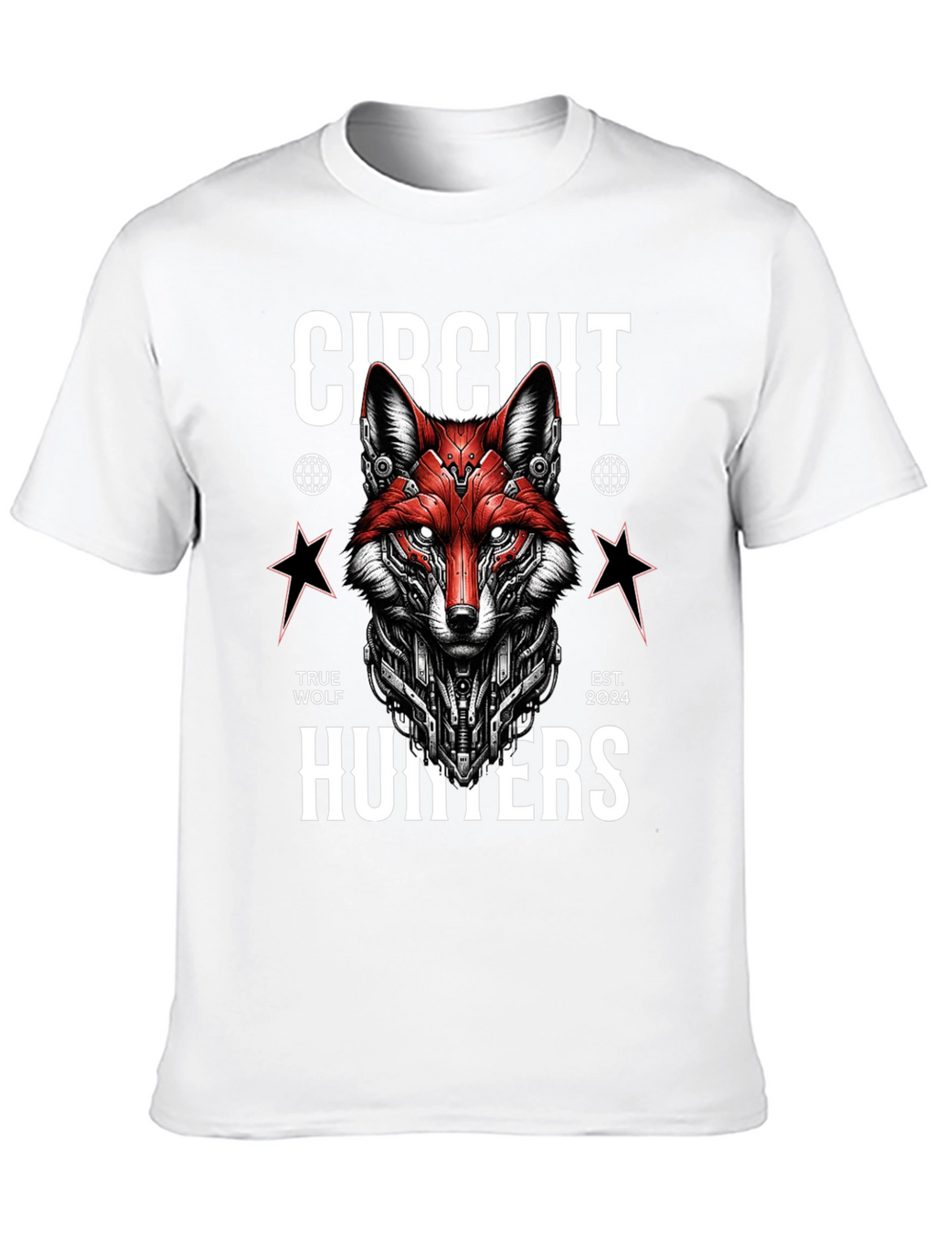 Circuit Hunters Graphic Tee - Cyberpunk Fox T-Shirt