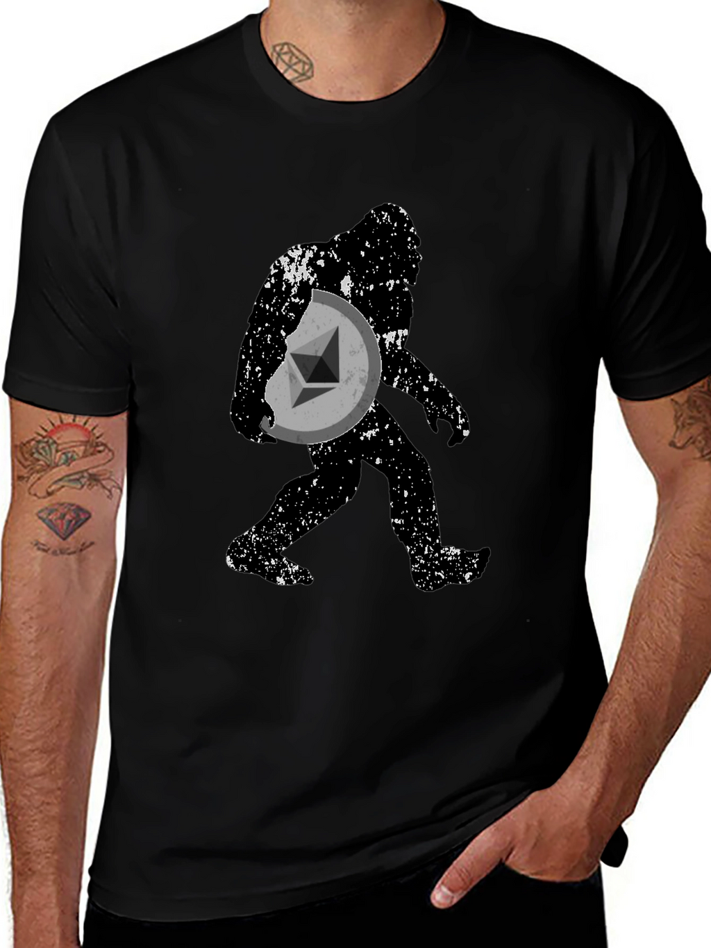Crypto Bigfoot Ethereum Black T-Shirt