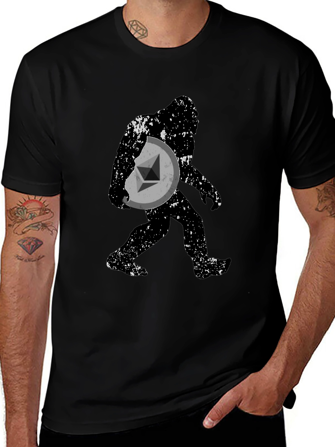 Crypto Bigfoot Ethereum Black T-Shirt