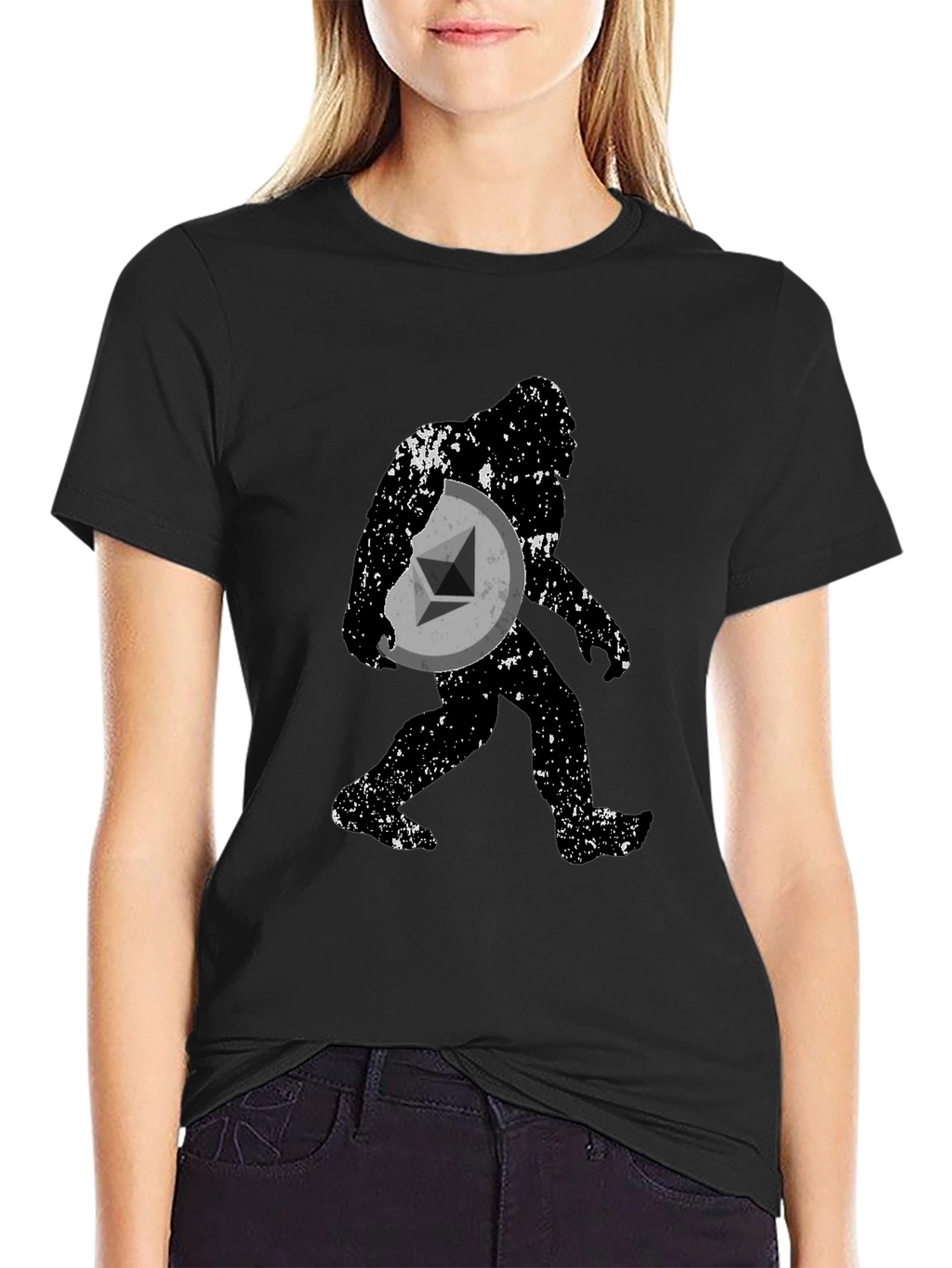 Crypto Bigfoot Ethereum Black T-Shirt