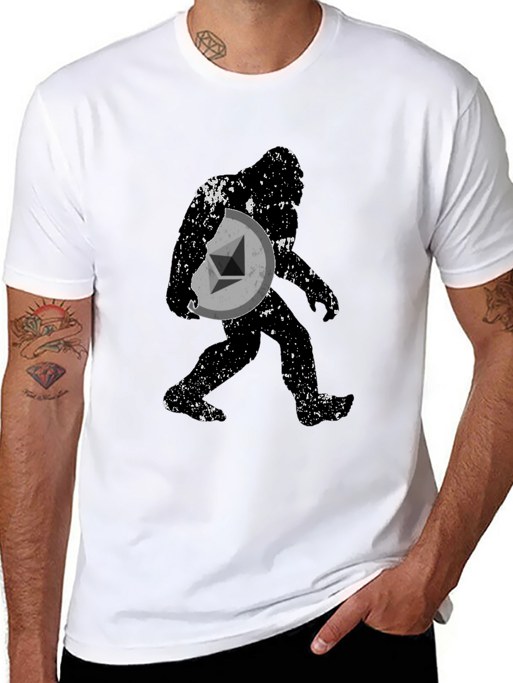 Crypto Bigfoot Ethereum Black T-Shirt