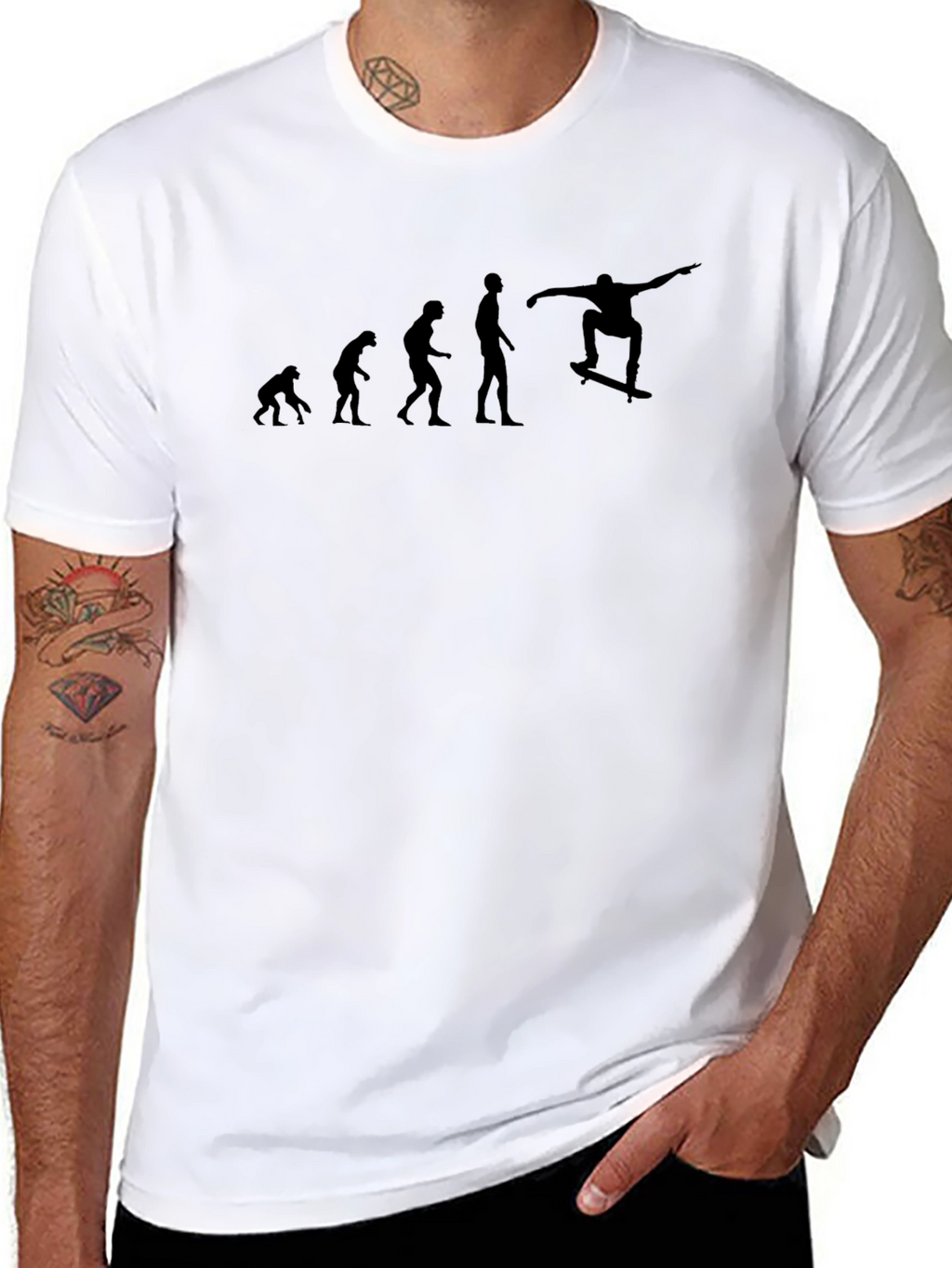 Evolution of Skateboarding Black T-Shirt