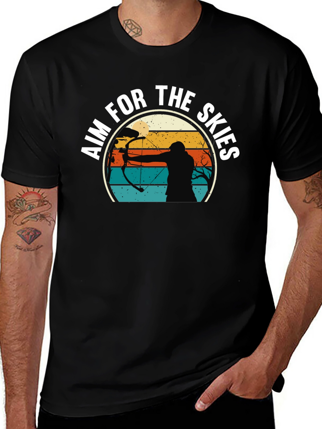 Aim For The Skies Retro Archer Graphic T-Shirt